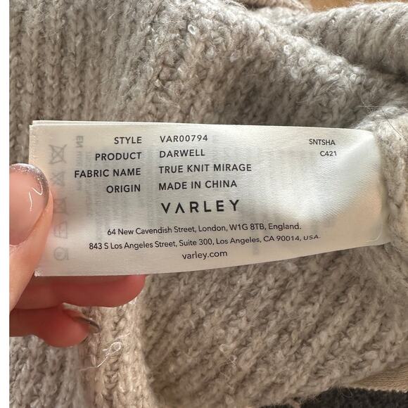 Varley Darwell True Knit Mirage Oversized Grown-On Neck Sweater,Size XL,Like New - Picture 9 of 10